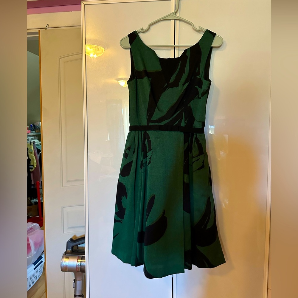 Taylor Deep Green and Black Dress
